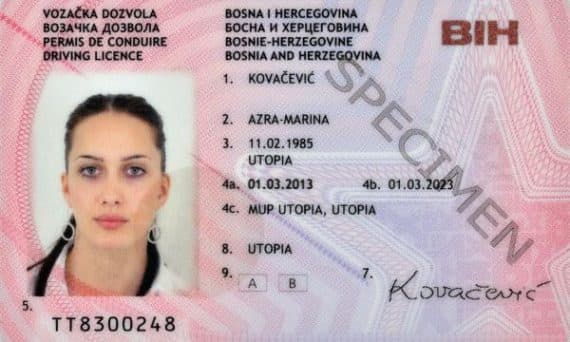 Wzór dokumentu dla Bośnia i Hercegowina