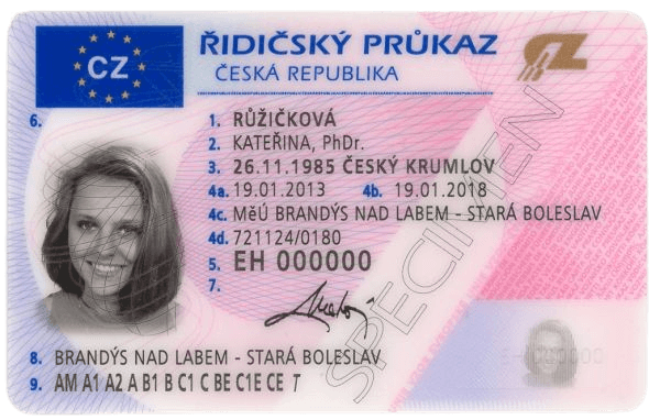 Wzór czeskiego prawa jazdy