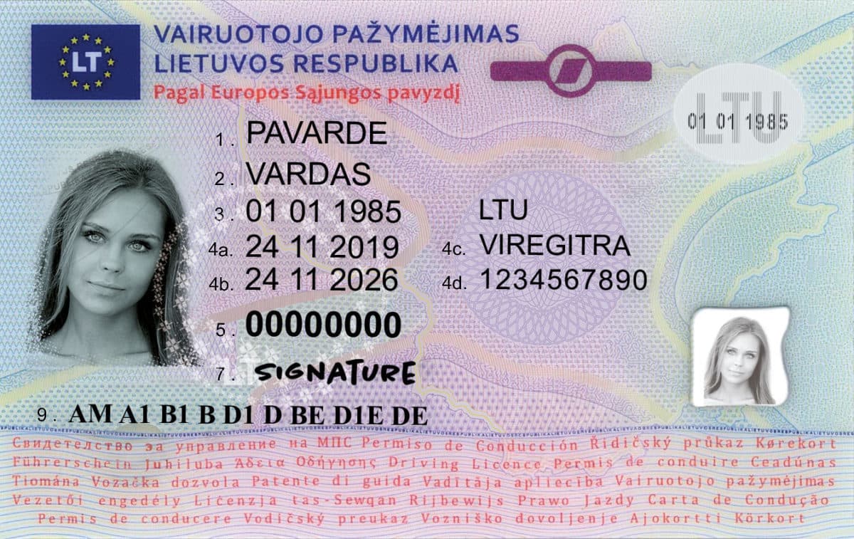 Wzór dokumentu dla Litwa