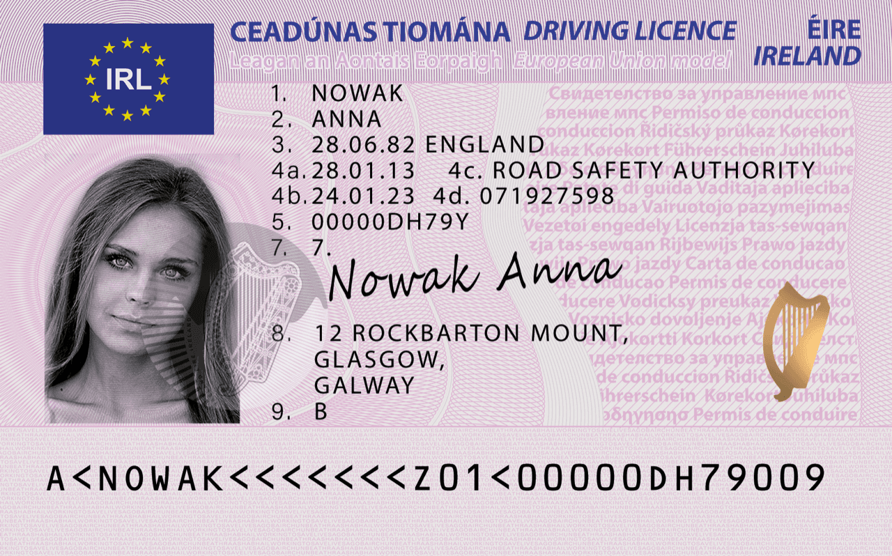 Wzór dokumentu dla Irlandia